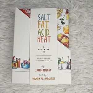 4/$25 Salt Fat Acid Heat Set of 4 Notebooks and Accordion Folder New in Box